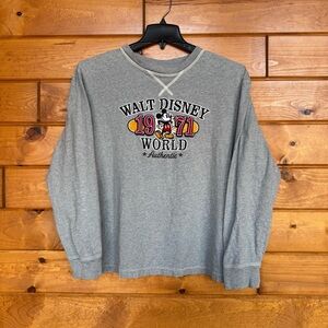Walt Disney World Retro Gray Long Sleeve Tee with Embroidered Design